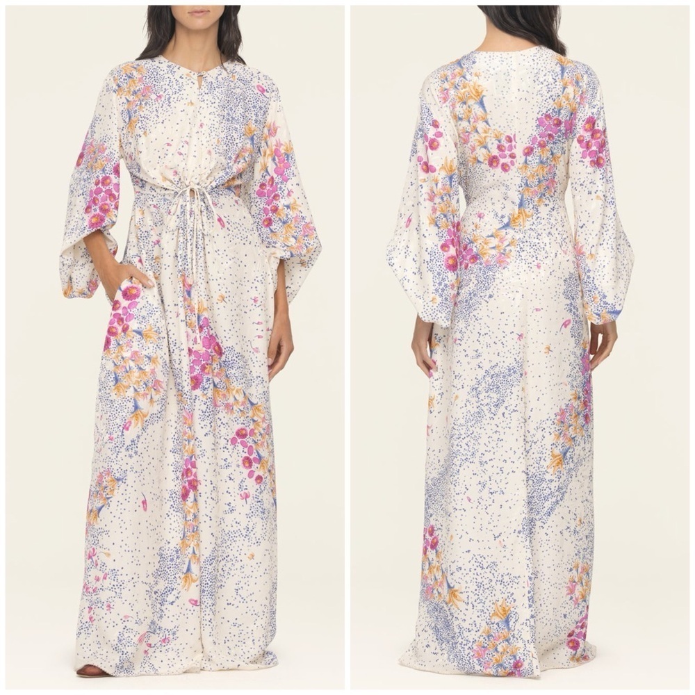 NWT Agua Bendita Antonieta Capullo Kaftan Dress Swim Cover Up Resort Sz M L